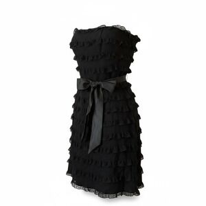 Betsey Johnson Vintage Black Tiered Lace Mini Dress Sz 2‎ Party Holiday Y2K